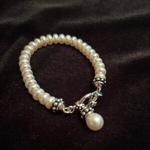 Lagos pearl and silver bracelet